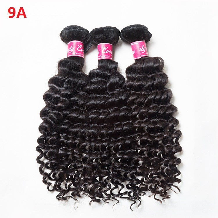 XBL HairMiss Flawless / Lovely / Pretty Soft And Full Deep Wave Hair 3 Bundles with 5x5 Lace Closure
