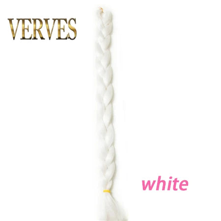 VERVES Braiding Hair 100 cm Synthetic Heat Fiber Braid 165g/Piece Women Pure Color Jumbo Braid Hair Extensions Pink