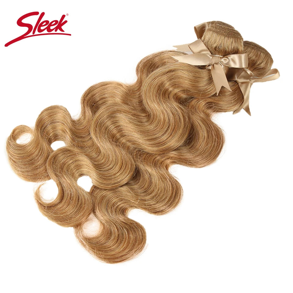Big Sale Sleek Honey Blonde 27 Colored Brazilian Body Wave Natural Remy Hair Bundles 8 To 26 Inches Sold 1/3/4 Hair Extension