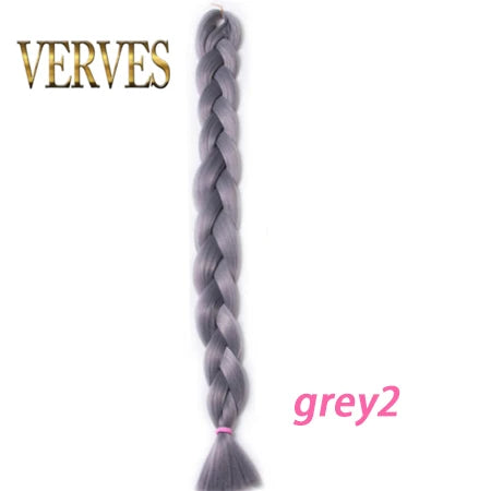 VERVES Braiding Hair 100 cm Synthetic Heat Fiber Braid 165g/Piece Women Pure Color Jumbo Braid Hair Extensions Pink