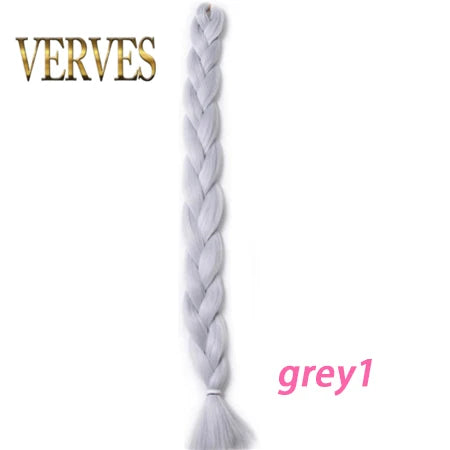 VERVES Braiding Hair 100 cm Synthetic Heat Fiber Braid 165g/Piece Women Pure Color Jumbo Braid Hair Extensions Pink