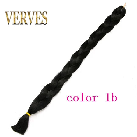VERVES Braiding Hair 100 cm Synthetic Heat Fiber Braid 165g/Piece Women Pure Color Jumbo Braid Hair Extensions Pink