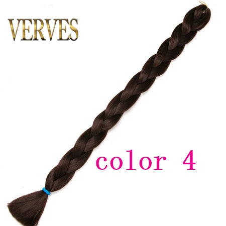 VERVES Braiding Hair 100 cm Synthetic Heat Fiber Braid 165g/Piece Women Pure Color Jumbo Braid Hair Extensions Pink