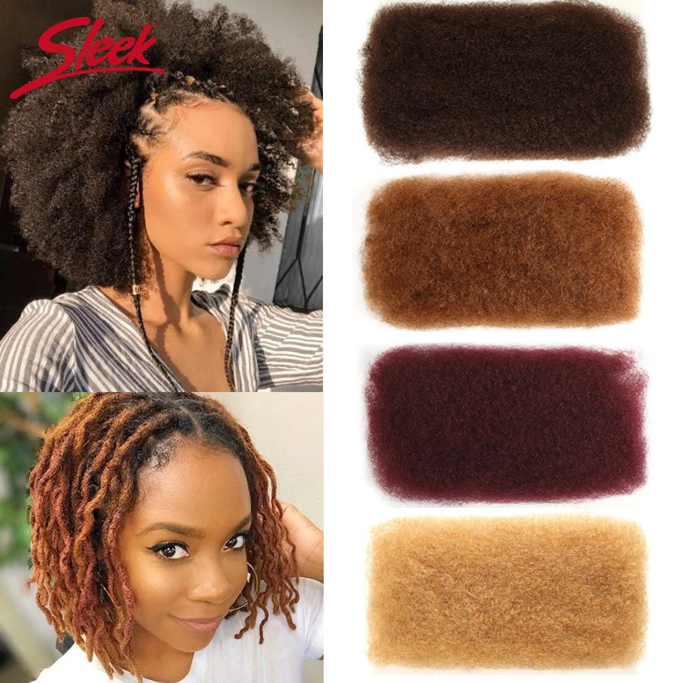 Sleek Brazilian Remy Hair Afro kinky Curly Bulk Human Hair For Braiding QVR 1 Bundle 50g/pc Natural Color Braids Hair No Weft