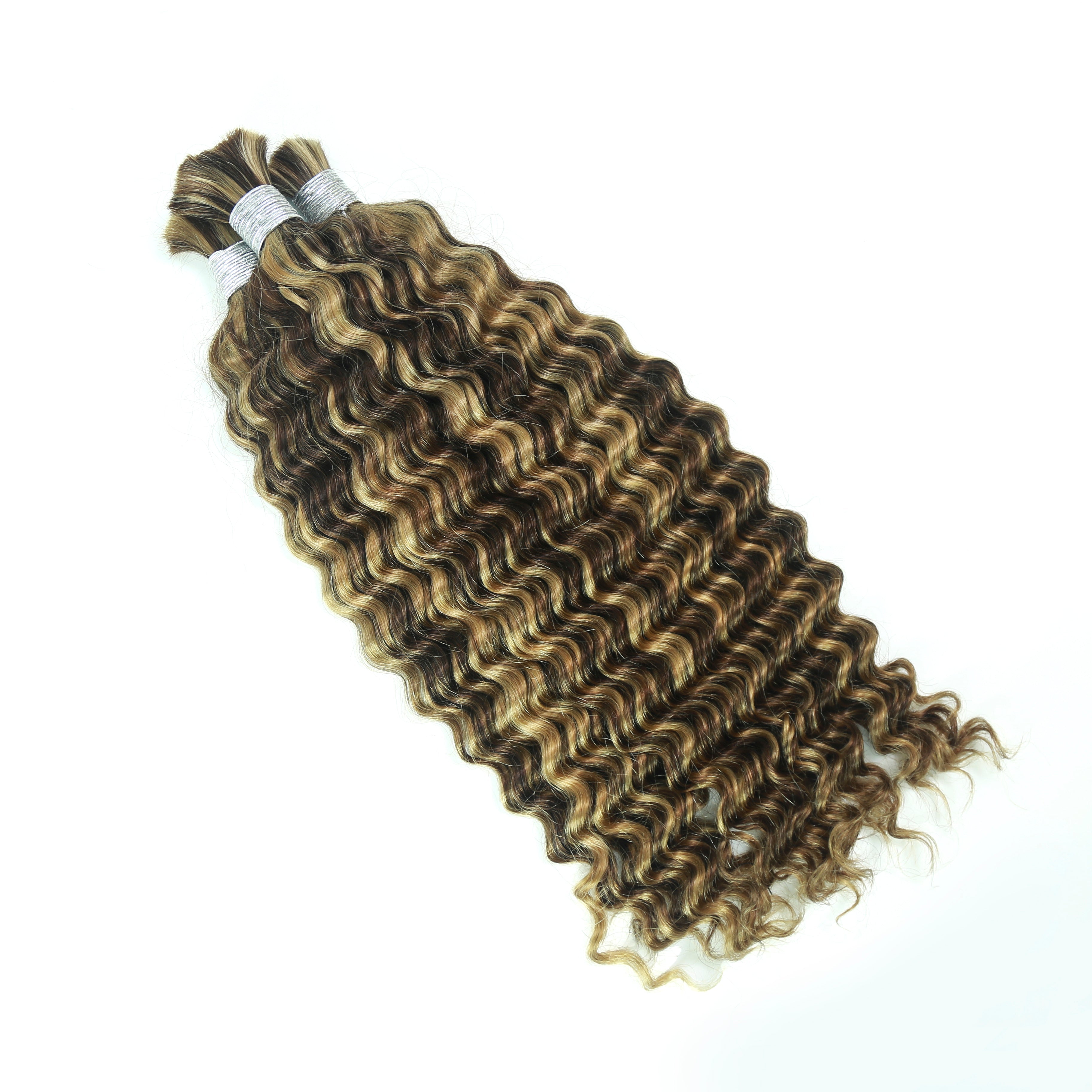 XBLhair Braiding Hair 4-27 Colored Deep Wave Braiding Hair Bulk Human Hair for Braiding