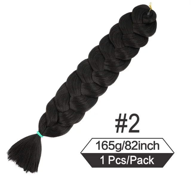 82inch Synthetic Kanekalon Crochet Hair 165g Pre Stretched Braiding Hair Bundle Jumbo Braids Hair Wholesale Extensions For Women