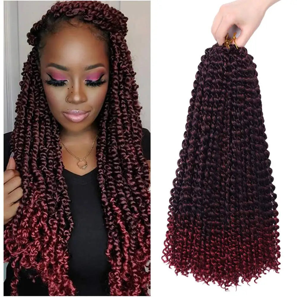 Passion Twist Crochet Braid Hair Synthetic Extensions For Women Ombre Color Passion Braiding Hair 18inch Crochet Hair