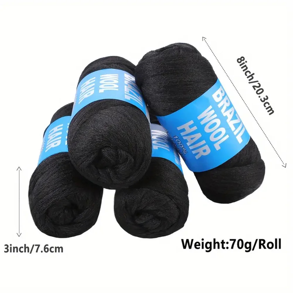 Black Brazil Wool Hair Acrylic Extension Yaki Synthetic Hair Senegalese Twist Faux Locs Wraps Jumbo Crochet Braiding Hair