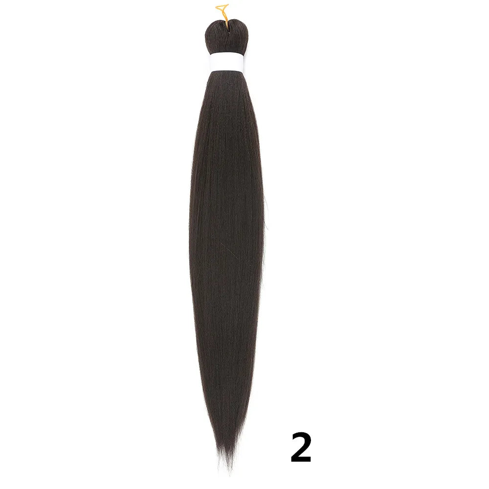 26 Inch Pre Stretched Braiding Hair Synthetic Easy Hair Yaki Straight Braids Wholesale Professional Hot Setting Set For Women