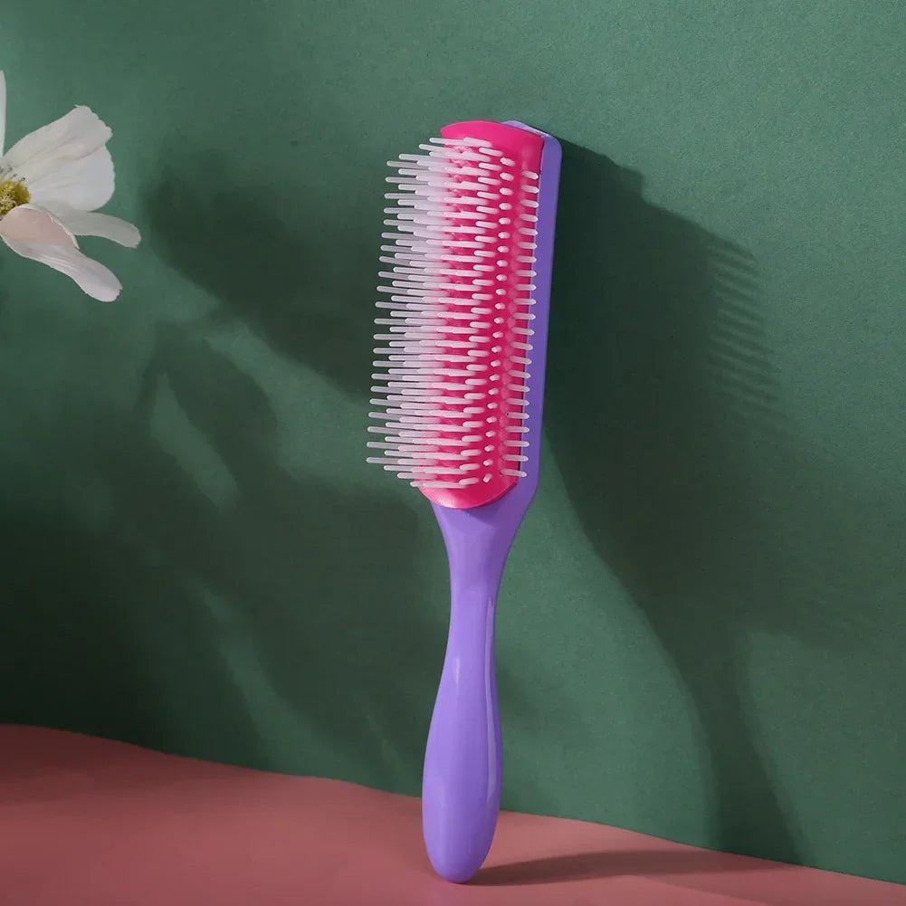 9 Rows Styling Hair Brush Straight Curly Hair Detangling Comb Scalp Massage Detachable Hairbrush Special for Real Hair Wigs