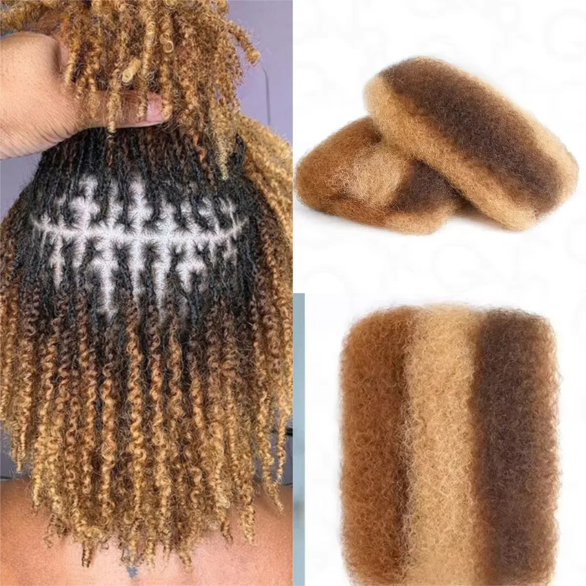 Sleek Highlight Braids Afro Kinky Bulk Hair No Attachment QVR Afro Curly Bulk Human Hair For Braiding Brazilian Remy Dreadlock
