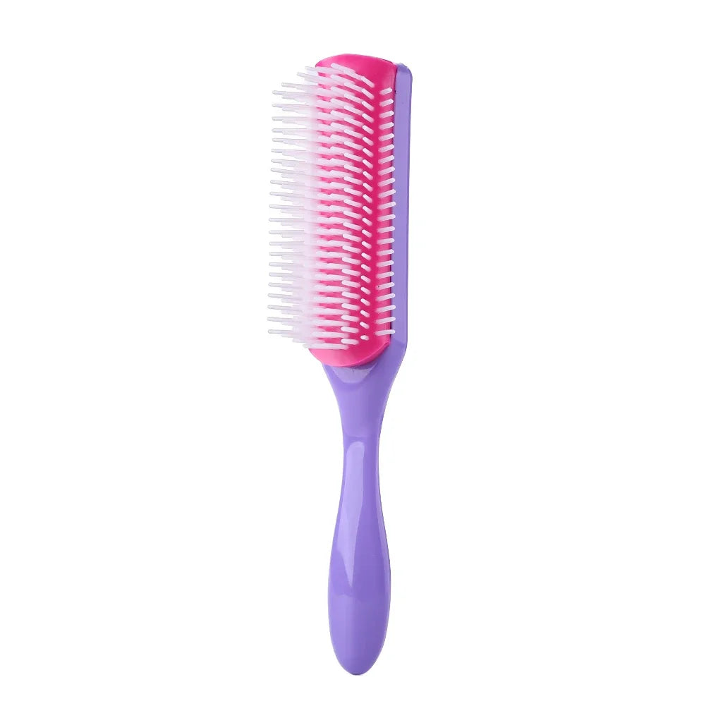 9-Rows Detangling Hair Brush Detangler Hairbrush Scalp Massager Straight Curly Wet Removable Brush Special for Real Hair Wigs