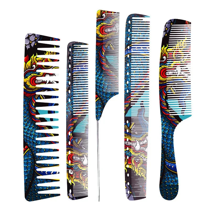Chinese Dragon Personality Hair Cutting Comb Salon Hair Stylist Professional Male Pointed Tail Comb Special for Real Hair Wigs