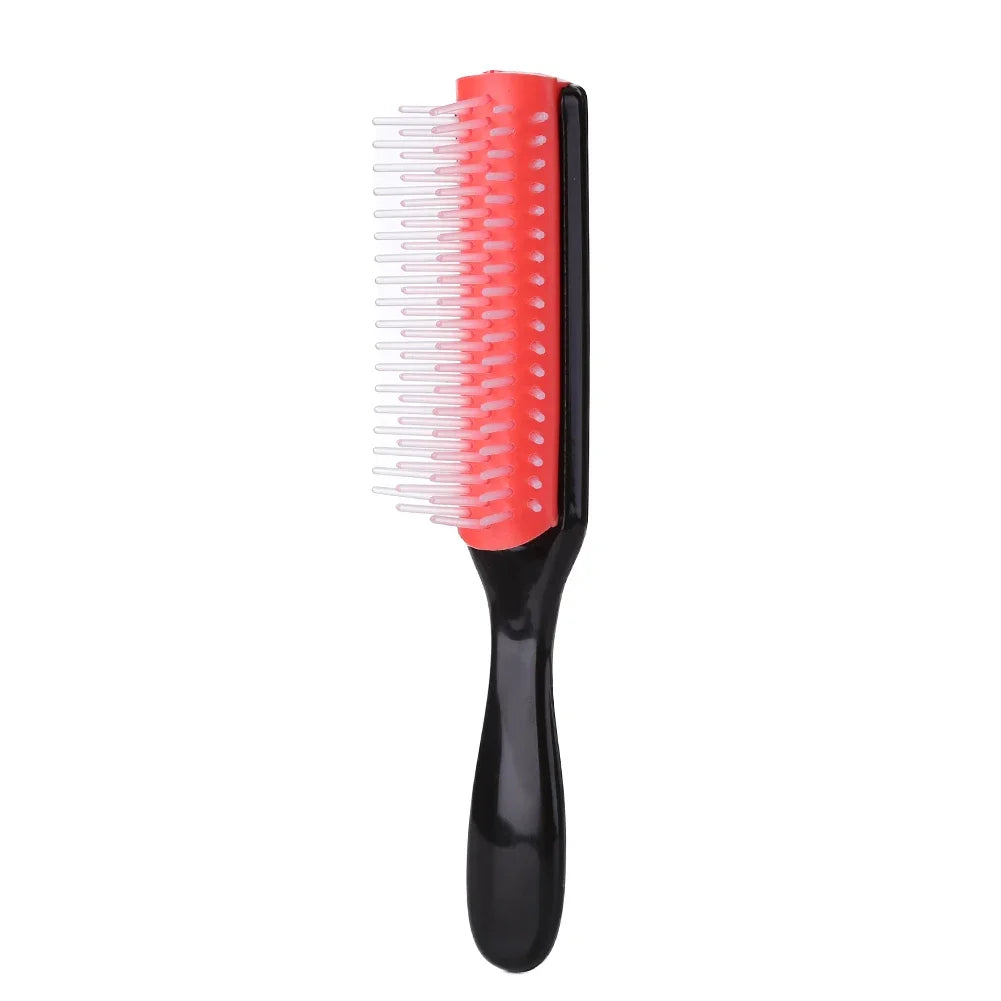 9-Rows Detangling Hair Brush Detangler Hairbrush Scalp Massager Straight Curly Wet Removable Brush Special for Real Hair Wigs