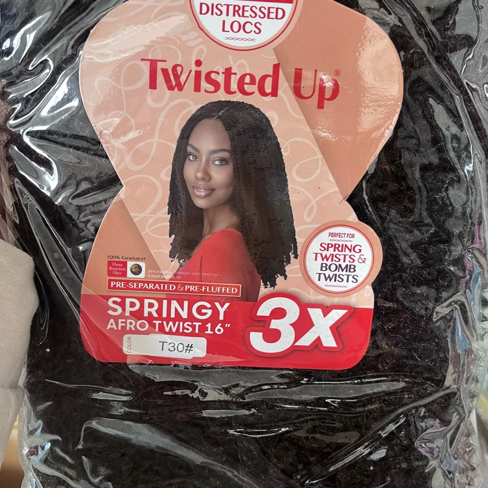 3X Springy Afro Twist Synthetic Braid 16/24inch Short Soft Afro Twist Crochet Braiding Hair Natural Hairstyles For Black Women