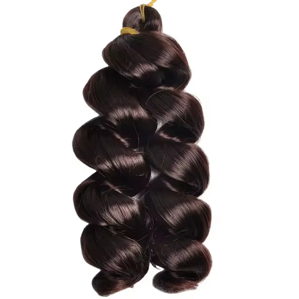 Synthetic Loose Wave Crochet Hair 12 Inch French Loose Curled Body Wave Woven Hair Water Wave Women's Wig Monochrome Mixed Color