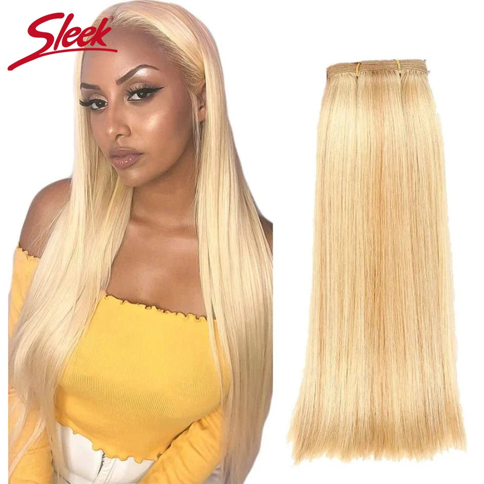 Sleek Brazilian Honey Blonde #27  Straight Hair Double Drawn Natural  Human Hair Weave Bundles Remy 6# 8# Human Hair Bundle