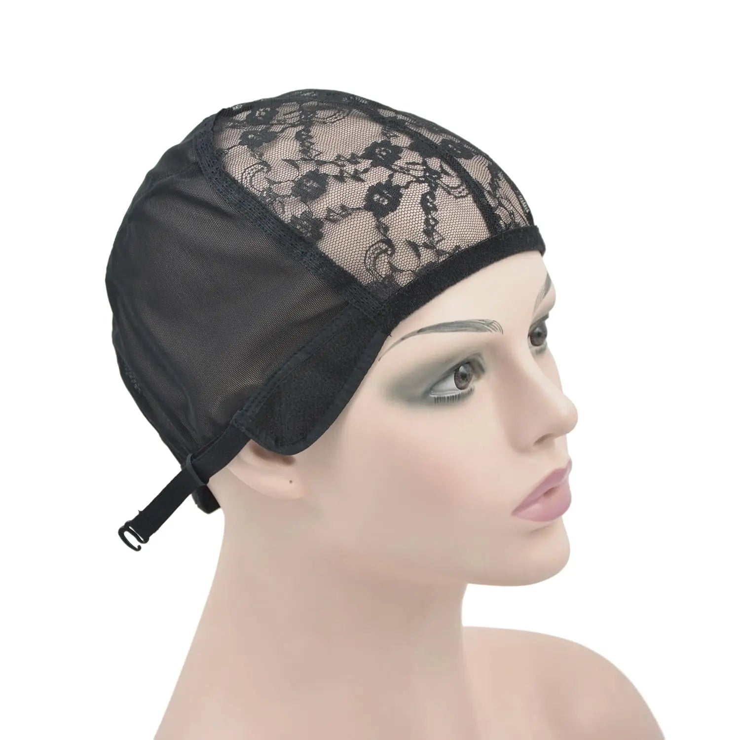 DIY New Wig Caps for Women Black Dome Cap For Wig with Adjustable Straps On The Back Glueless Hairnets Breathable Bald Cap