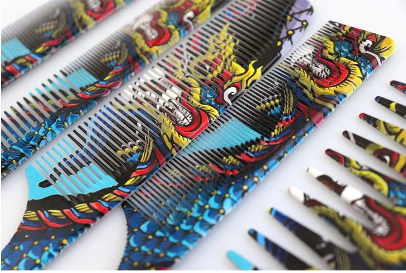 Chinese Dragon Personality Hair Cutting Comb Salon Hair Stylist Professional Male Pointed Tail Comb Special for Real Hair Wigs