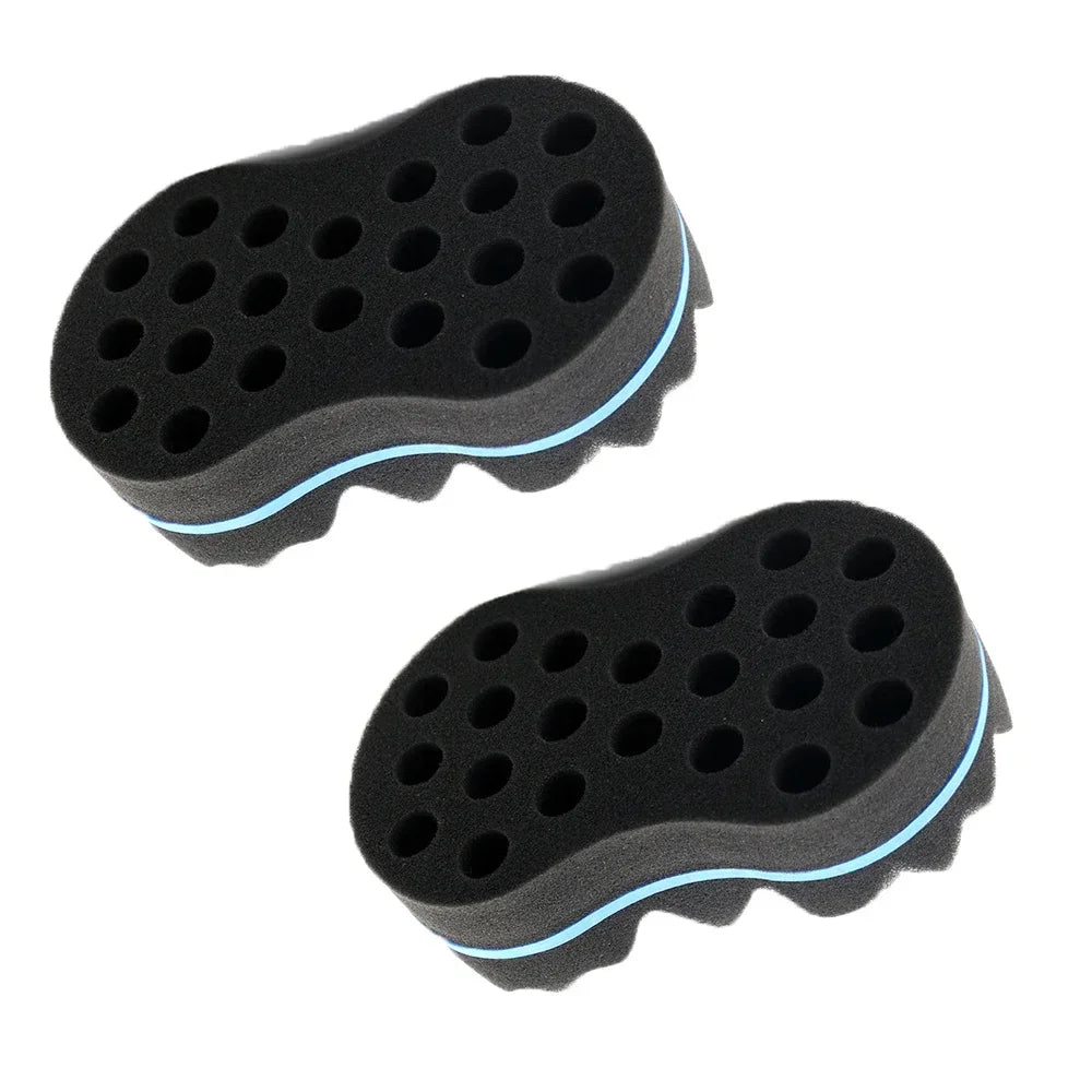 Double Sided Wavy Sponge Brush, Porous Side Braid, Curly Hair, Wavy Sponge Shaping Tool,Special for Real Hair Wigs