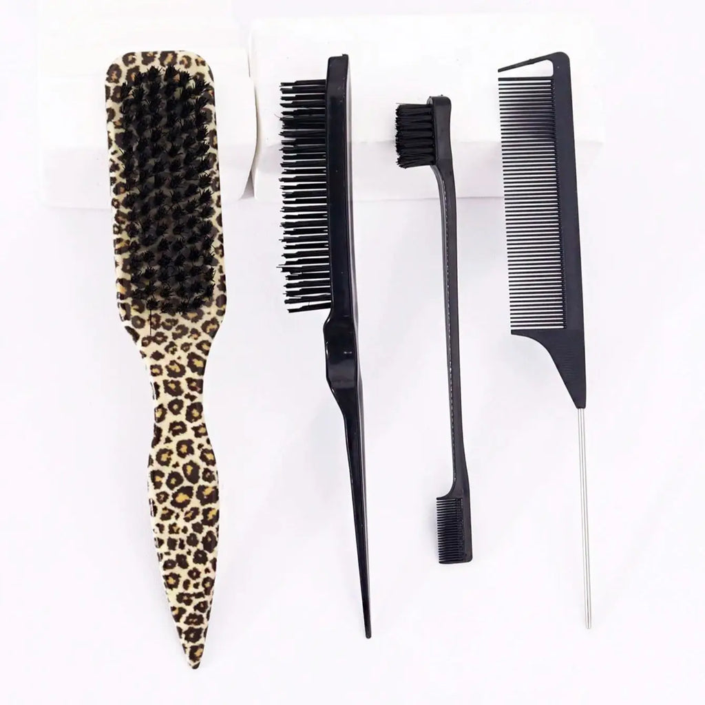 4pcs set of pointed tail brush combs, anti-static, nylon bristles, used for smoothing hair Special for Real Hair Wigs