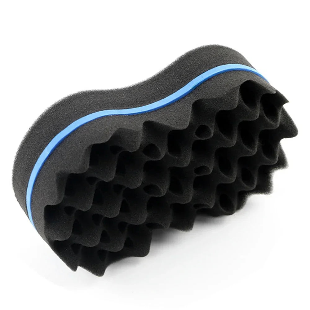 Double Sided Wavy Sponge Brush, Porous Side Braid, Curly Hair, Wavy Sponge Shaping Tool,Special for Real Hair Wigs