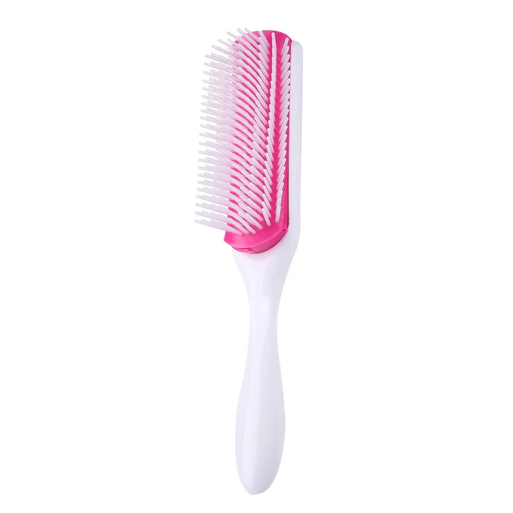 9-Rows Detangling Hair Brush Detangler Hairbrush Scalp Massager Straight Curly Wet Removable Brush Special for Real Hair Wigs