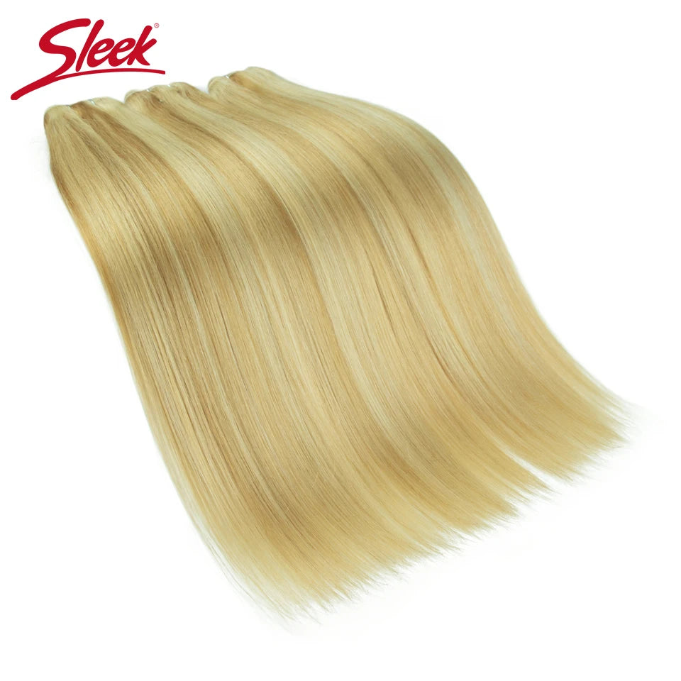 Sleek Brazilian Straight Human Hair Double Drawn Natural Human Hair Weave Bundles Remy Natural  Brown #4 #6 #8 Human Hair Bundle