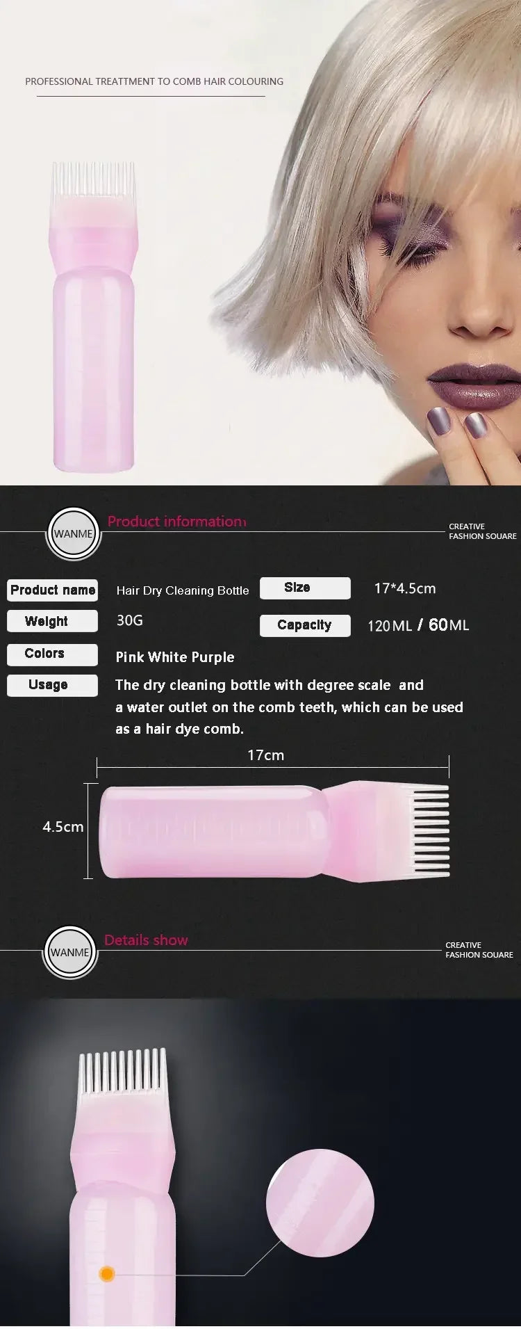 2-piece/set silicone tape root comb applicator hair  applicator shampoo brush salon hair styling tool，Special for real hair wigs