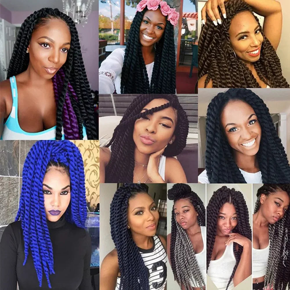 22 inch 120g Senegalese Twist Hair Jumbo Twist Braids Crochet Briads Ombre Synthetic Crochet Hair Braiding Hair For Black Women