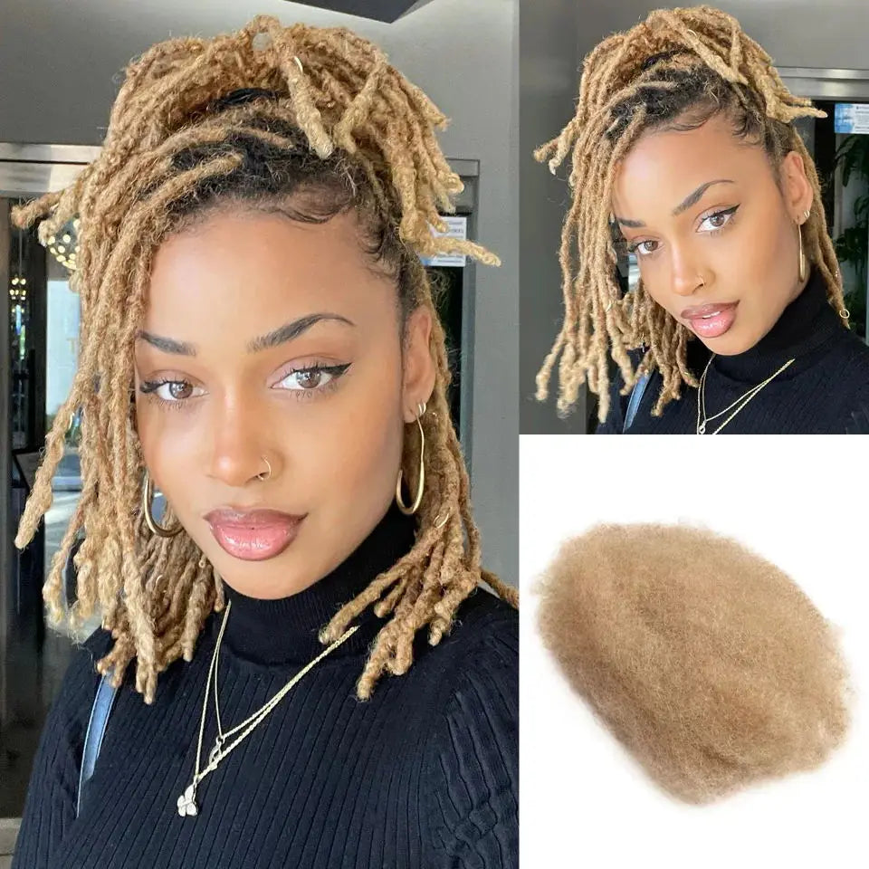 Sleek Highlight Braids Afro Kinky Bulk Hair No Attachment QVR Afro Curly Bulk Human Hair For Braiding Brazilian Remy Dreadlock