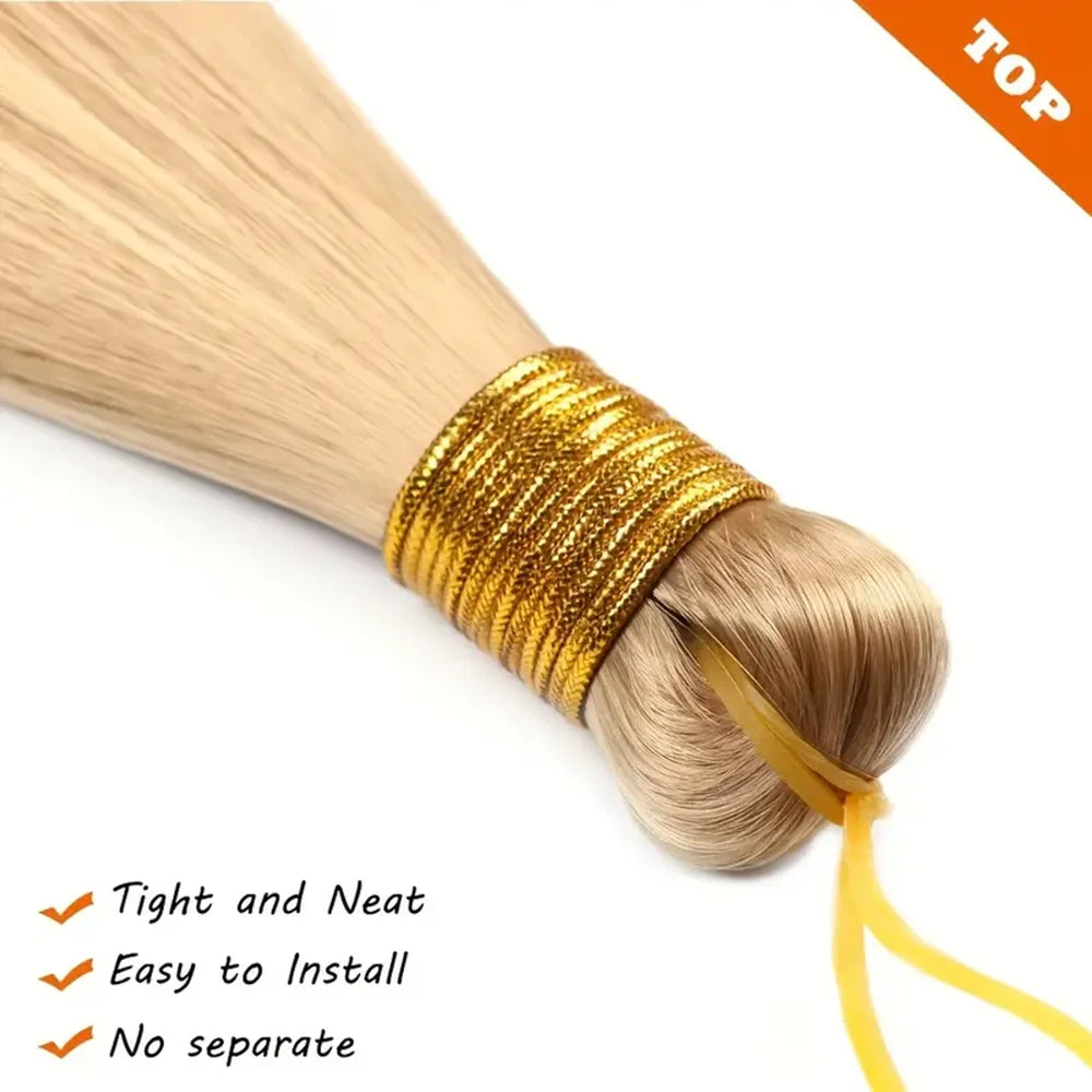 28 Inch Bone Straight Silky Crochet Braiding Hair 150g Synthetic Hair High Temperature Hair Extensions Hair Bundles for Women