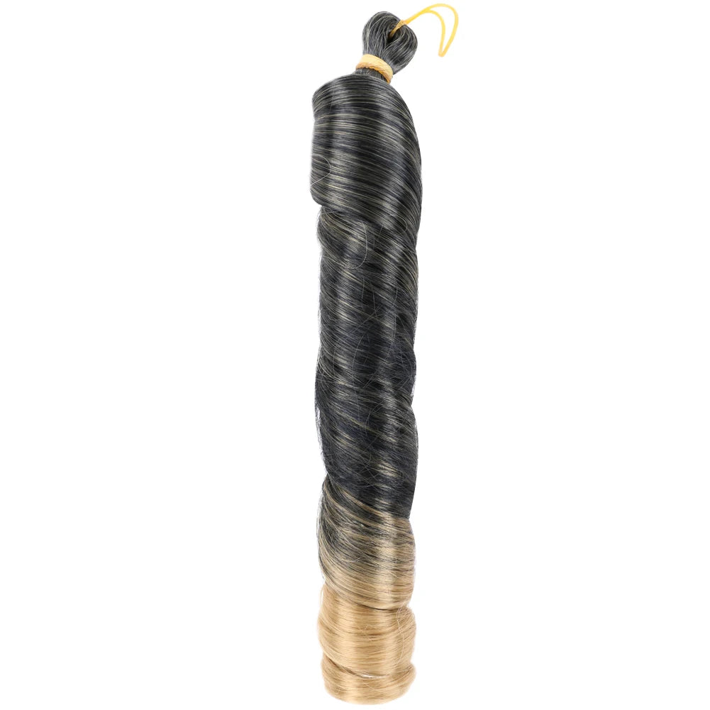 22 Inch Loose Wave Spiral Curl Synthetic Braids High Temperature Ombre Pre Stretched Hair Extensions French Curls For Women