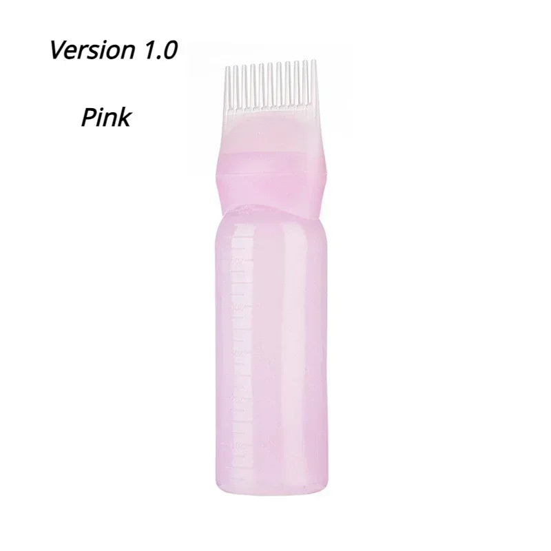 Silicone Shampoo Brush Scalp Massage Comb Hair Dye Oiling Bottle with Brush Salon Hair Styling Tool，Special for Real Hair Wigs