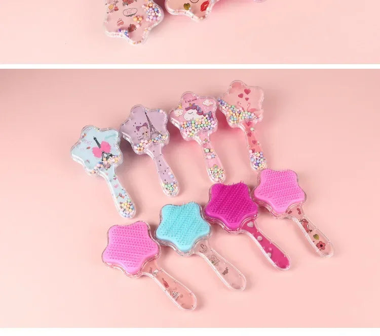 Star Magic Combs Anti-static Massage Unicorn Hair Brushes Tangle Detangle Shower Massage Hair Brush Special for Real Hair Wigs