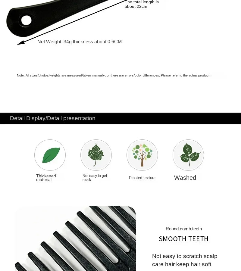 Hairdressing comb heat-resistant women wet hook curly hair brush professional salon styling comb tool，Special for real hair wigs