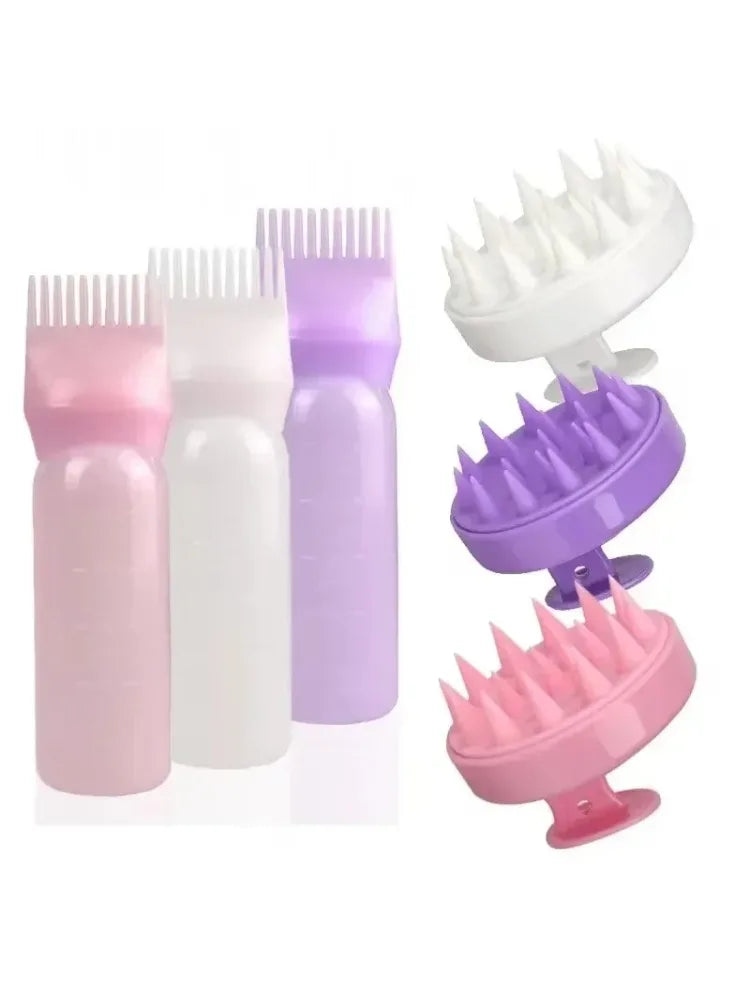 Comb Applicator Dispenser for Hair Oil Reusable Scalp Massager Shampoo Brush Dye Hair Tool for，Special for Real Hair Wigs