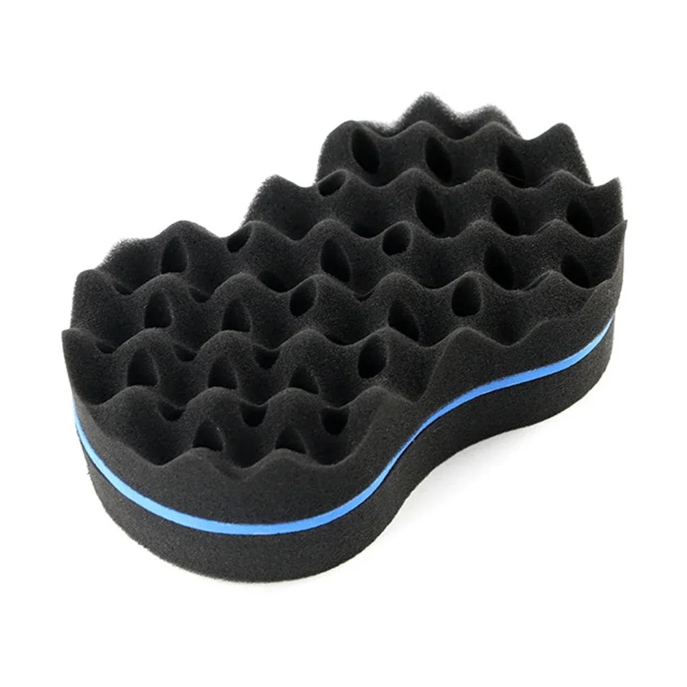 Double Sided Wavy Sponge Brush, Porous Side Braid, Curly Hair, Wavy Sponge Shaping Tool,Special for Real Hair Wigs