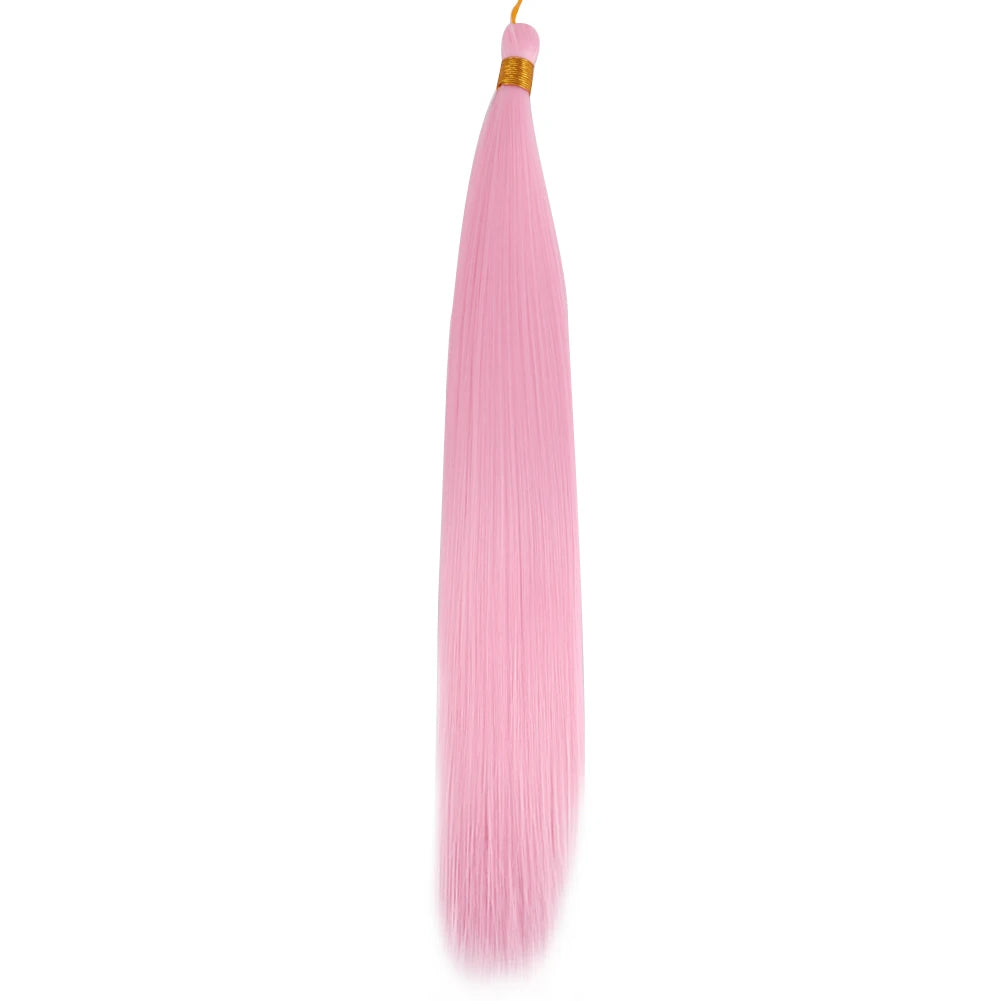 28 Inch Bone Straight Silky Crochet Braiding Hair 150g Synthetic Hair High Temperature Hair Extensions Hair Bundles for Women