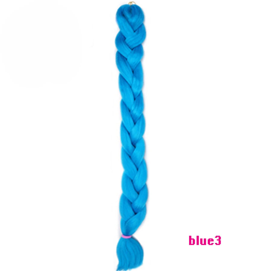 VERVES Braiding Hair 100 cm Synthetic Heat Fiber Braid 165g/Piece Women Pure Color Jumbo Braid Hair Extensions Pink