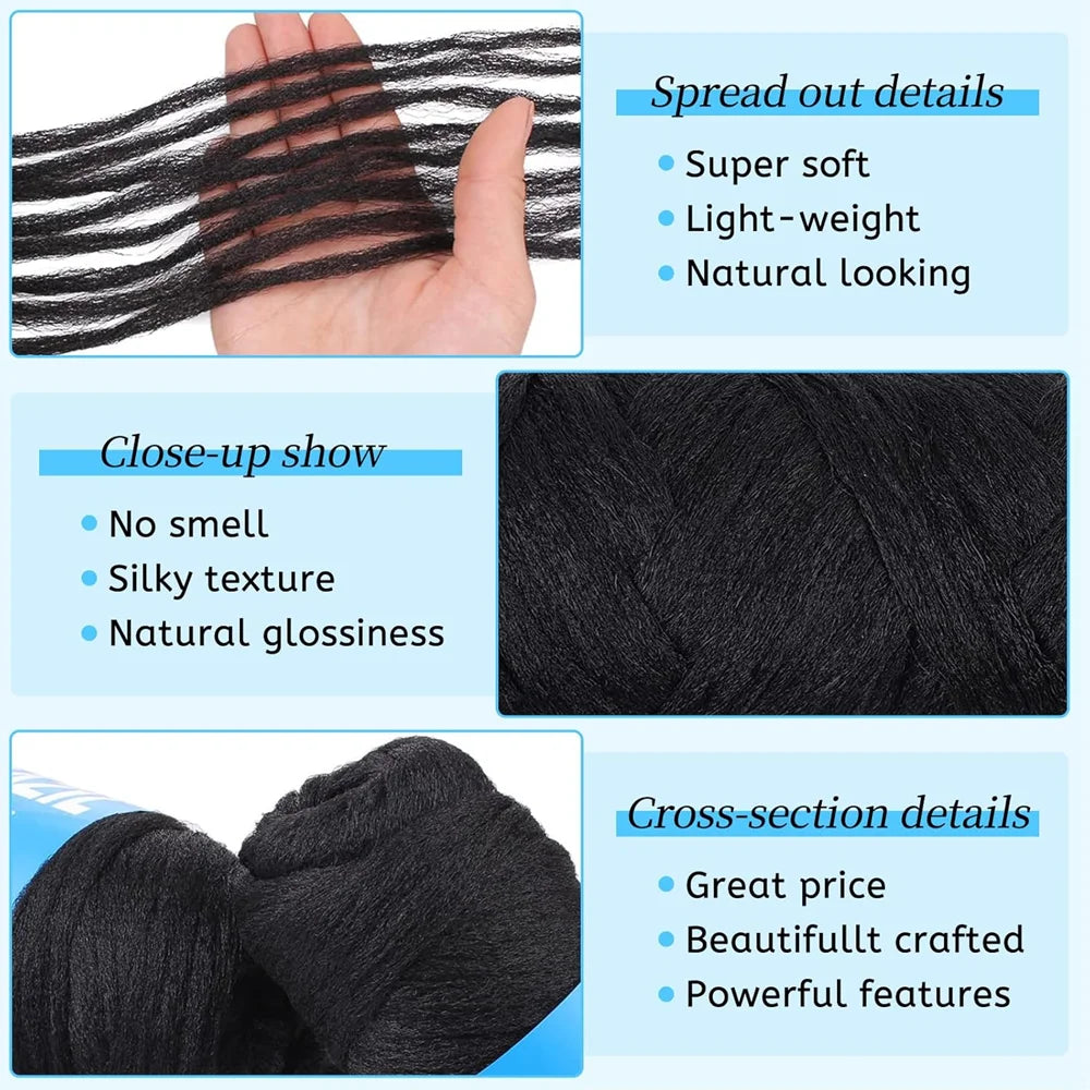 Black Brazil Wool Hair Acrylic Extension Yaki Synthetic Hair Senegalese Twist Faux Locs Wraps Jumbo Crochet Braiding Hair