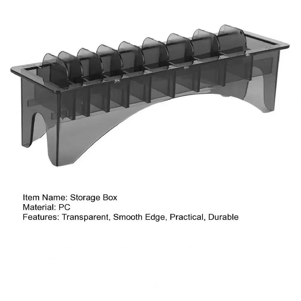 10 grid hair clip protective cover storage box, transparent rectangular guide comb storage box，Special for real hair wigs