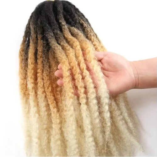 1B/27/613 Synthetic Marley Hair 18 Inch Marley Twist Hair Afro Kinky Curly for Faux Locs Twist Hair Extensions 8strands/Pack