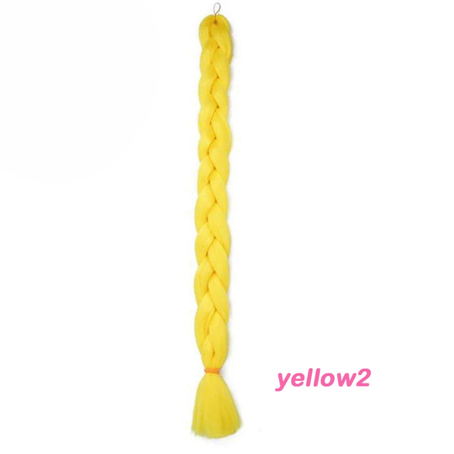 VERVES Braiding Hair 100 cm Synthetic Heat Fiber Braid 165g/Piece Women Pure Color Jumbo Braid Hair Extensions Pink