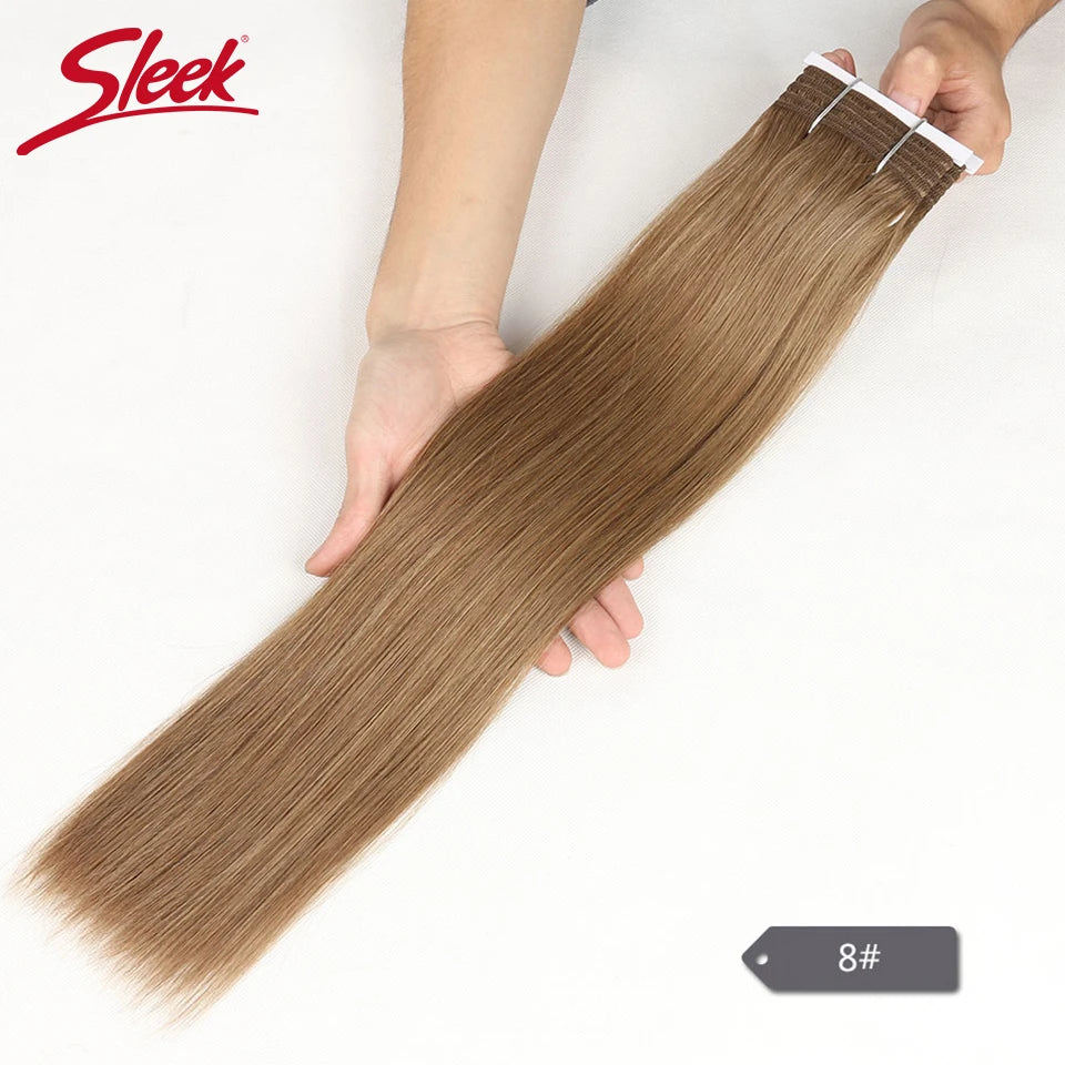 Sleek Brazilian Honey Blonde #27  Straight Hair Double Drawn Natural  Human Hair Weave Bundles Remy 6# 8# Human Hair Bundle