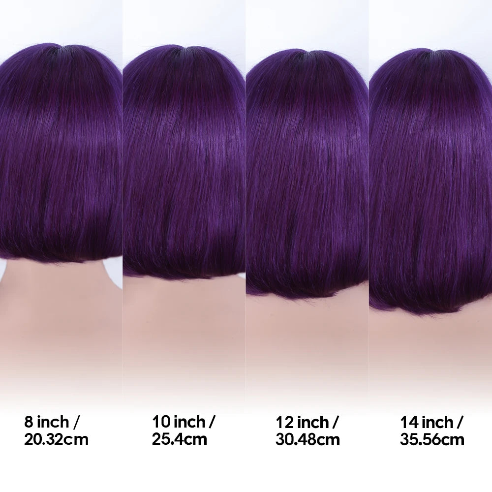 Sleek Ombre Pink Transparent Short T Lace Bob Human Hair Wigs Peruvian Straight 13x6x2 Lace Front Wig For Women Pre Plucked