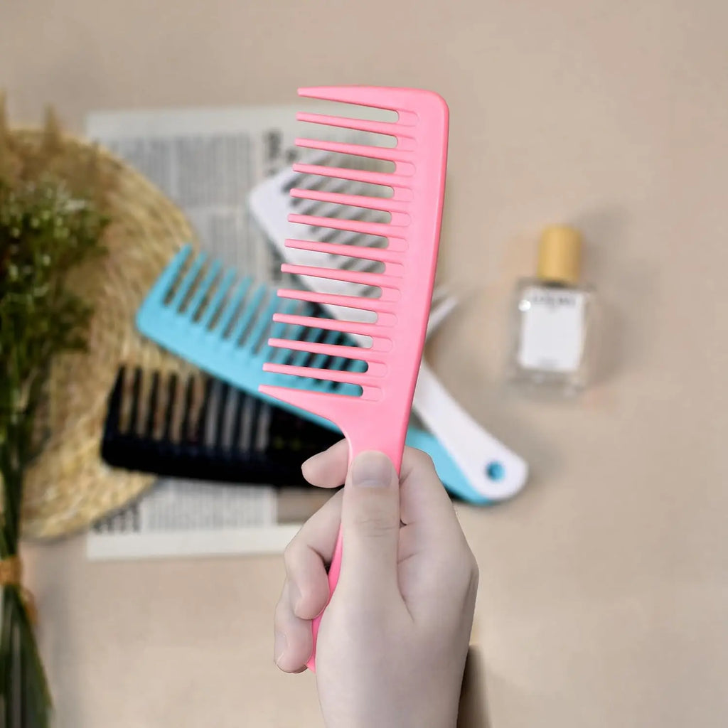 4pc Large Wide Tooth Comb Detangling Wet or Dry Combs for Shower, Hair Styling Brush for Natural, Curly, Long Hair for Women&Man
