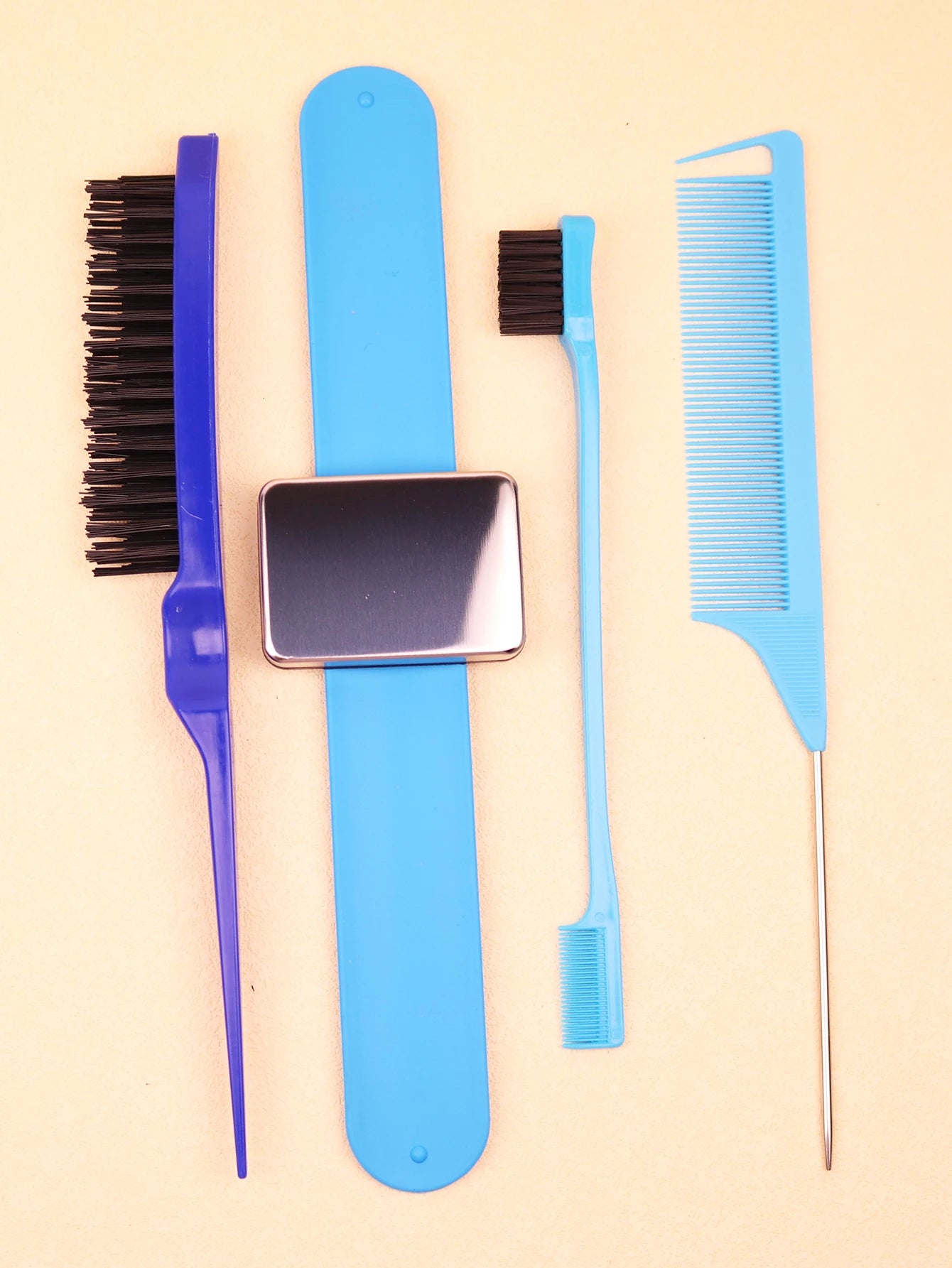 4pcshair brush, magnetic wristband, edge controlled tear comb, hair clip, silicone wrist strap，Special for real hair wigs