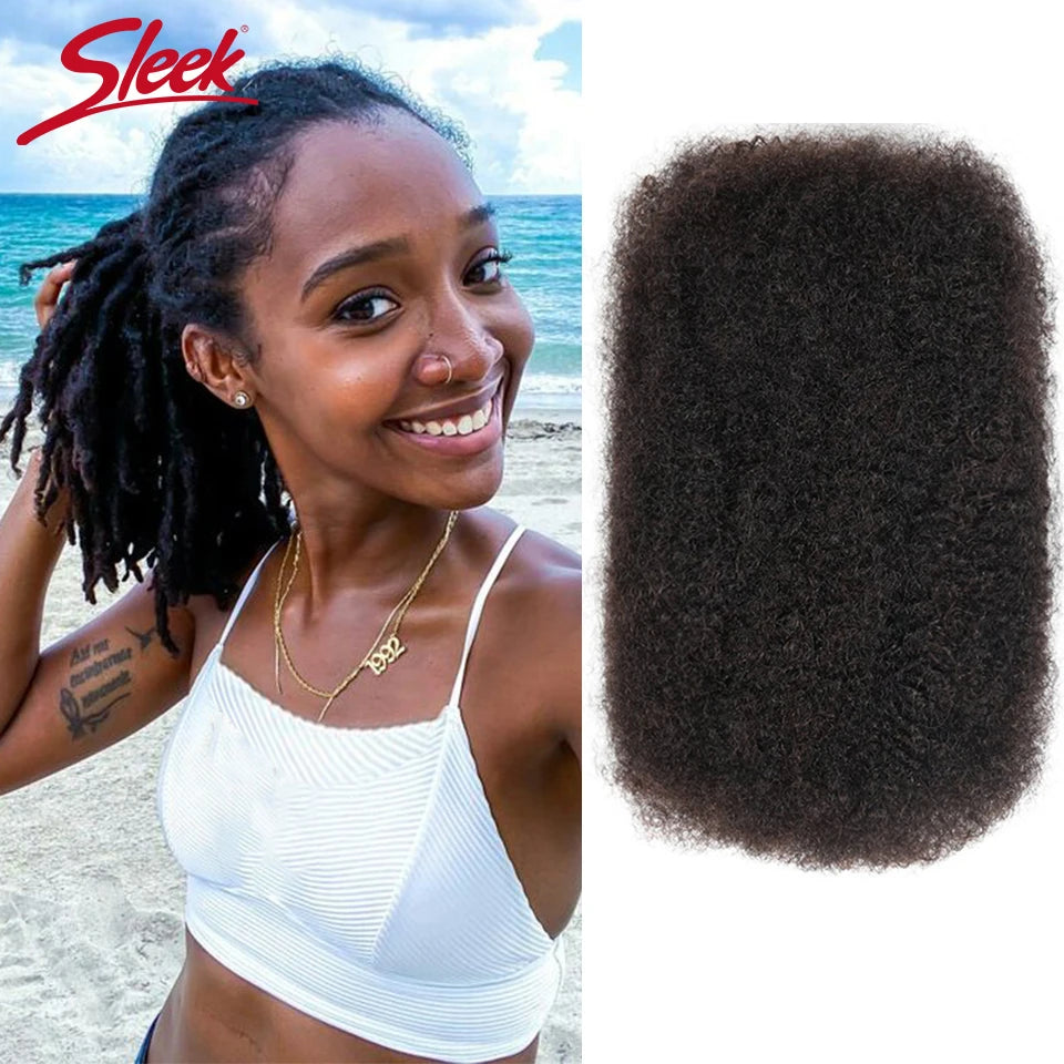Sleek Brazilian Remy Hair Afro kinky Curly Bulk Human Hair For Braiding QVR 1 Bundle 50g/pc Natural Color Braids Hair No Weft