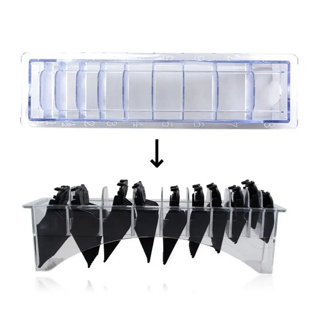 10 grid hair clip protective cover storage box, transparent rectangular guide comb storage box，Special for real hair wigs